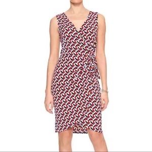 Banana Republic Factory | Sleeveless Abstract Print Faux Wrap Dress *NWT*